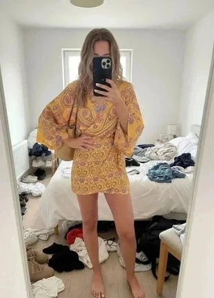 Robe portefeuille jaune à imprimé floral #044, merk: Solarya, staat: Heel goed, maat: M / 38 / 10, € 34,99, € 37,44 inclusief Kopersbescherming