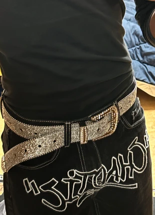 Ceinture Y2K Argentée Style Cowboy – 90 cm Ajustable, merk: y2k, staat: Nieuw zonder prijskaartje, maat: 90 cm, € 10,99, € 12,24 inclusief Kopersbescherming
