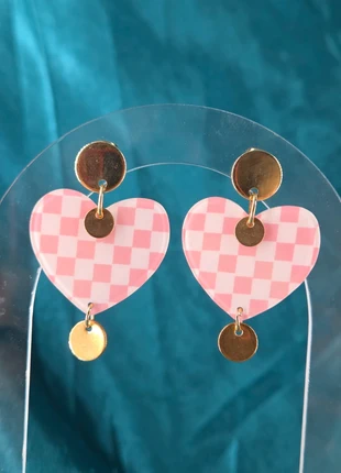 Boucles d’oreilles Cœurs Vichy, brand: salade de strass, condition: Very good, €7.00, €8.05 includes Buyer Protection Pro