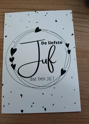A6 postcard de liefste juf dat ben jij, marca: NO LABEL, estado: Novo sem etiquetas, €1.00, €1.75 inclui Proteção do Comprador Pro