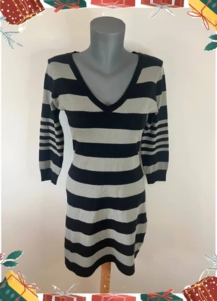 Robe rayée noir et gris H&M femme Taille M manches mi-longues, brand: H&M, condition: Very good, size: M / 38 / 10, €11.52, €12.80 includes Buyer Protection Pro