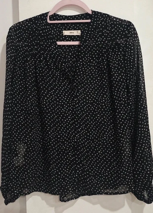 Chemisier noir pour femme MNG – Imprimé à pois, léger et élégant, marque: Mango, état: Très bon état, taille: S / 36 / 8, 12,00 €, 13,30 € Protection acheteurs incluse