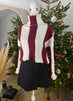 Pull Rayé Bordeaux & Blanc - Coupe Ample - T. Unique, condizioni: Ottime, taglia: Taglia unica, €10.00, €11.20 include la Protezione acquisti