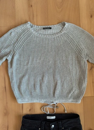 Cozy Grey Knit Sweater with Adjustable Fitted Hem, marque: Tally Weijl, état: Très bon état, taille: M / 38 / 10, 3,00 €, 3,85 € Protection acheteurs incluse