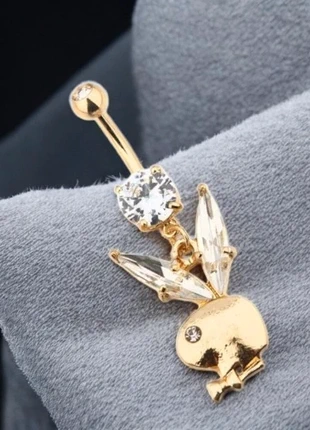 Piercing Nombril bijoux corps Lapin Playboy Acier Inoxydable Or Strass Pendentif Luxe, brand: Playboy, condition: New with tags, €7.87, €8.96 includes Buyer Protection Pro