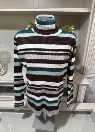 Yessica Jersey de canalé a rayas multicolor – Cuello vuelto – Talla XL, marque: Yessica, état: Très bon état, taille: XL / 42 / 14, 3,00 €, 3,85 € Protection acheteurs incluse