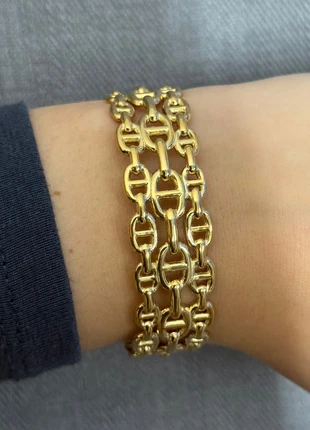 Jonc en acier inoxydable doré, condition: Very good, €11.00, €12.25 includes Buyer Protection