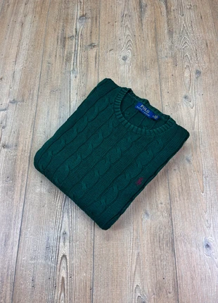 Pull Torsadé Ralph Lauren Round Neck M Vert foncé logo brodé violet 100% coton Homme 000, marque: Ralph Lauren, état: Très bon état, taille: M, 46,00 €, 49,00 € Protection acheteurs incluse