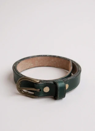 Ceinture en cuir vert foncé vintage seventies, marque: Vintage Dressing, état: Très bon état, taille: 80 cm, 12,00 €, 13,30 € Protection acheteurs (Pro) incluse