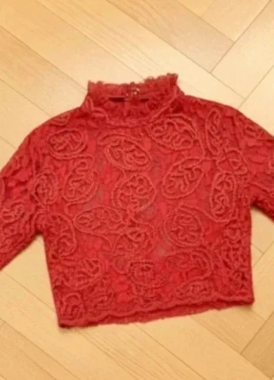 Crop top dentelle bordeaux Jennyfer manches longues élégant taille S, marque: Jennifer, état: Très bon état, taille: S / 36 / 8, 2,80 €, 3,64 € Protection acheteurs incluse