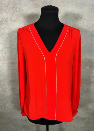 Blouse Ycoo rouge vif col en V fluide surpiqures blanches taille XS, brand: YCOO, condizioni: Ottime, taglia: XS / IT 38 / EU 34, €15.00, €16.45 include la Protezione acquisti Pro