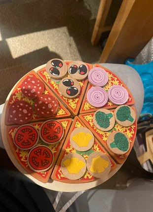 Wooden Pizza Play Set with Toppings & Cutter, condition: New without tags, size: 4 years / 104 cm, £6.00, £6.78 includes Buyer Protection