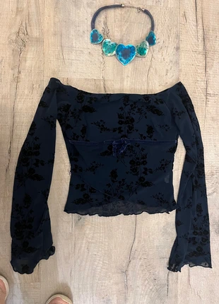 Lot haut gothique bleu nuit + collier, merk: LOOK, staat: Nieuw zonder prijskaartje, maat: M / 38 / 10, € 13,13, € 14,49 inclusief Kopersbescherming