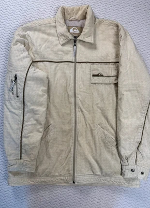 Veste Quiksilver beige vintage Y2K hiver chaude blouson sherpa velours côtelé doublée zip logo, marque: Quiksilver, état: Très bon état, taille: XL, 45,00 €, 47,95 € Protection acheteurs incluse
