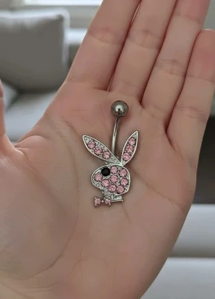 Piercing nombril Playboy lapin argenté strass roses femme bijou tendance brillant, brand: Playboy, condition: New with tags, €6.87, €7.91 includes Buyer Protection Pro