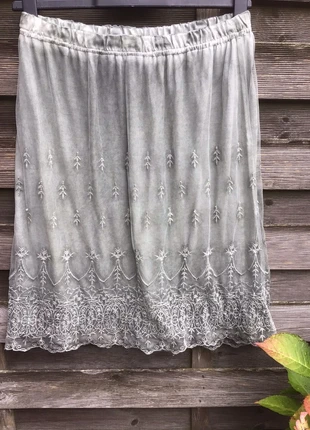 Hellgrauer Spitzenrock, knielang, Cream, Gr. M, marque: Cream, état: Très bon état, taille: M / 38 / 10, 11,00 €, 12,25 € Protection acheteurs incluse