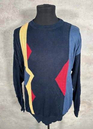 Pull Hiver Ethnic Vintage 80s 90s y2k Kellier marine bleu jaune motif geom taille L, marke: Vintage Dressing, zustand: Sehr gut, größe: L, 24,00 €, 25,90 € beinhaltet Vinted-Käuferschutz Pro