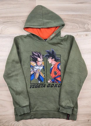 Sweat à capuche, Dragon Ball Z Goku vs Vegeta, kaki vert armée, doublure orange, taille M garçon, brand: Dragon Ball Z, condizioni: Buone, taglia: M, €8.00, €9.10 include la Protezione acquisti