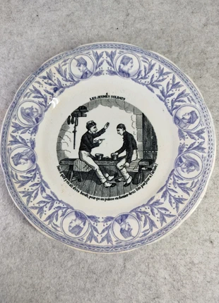 Assiette parlante Sarreguemines XIXe siècle Le jeune soldat 4 Ancienne & Rare Très bon état, brand: Sarreguemines, condition: Very good, €10.00, €11.20 includes Buyer Protection
