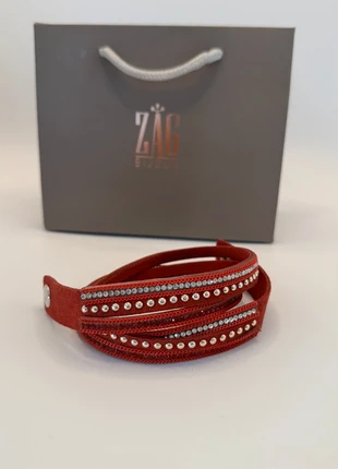 Bracelet en cuir velours avec strass boutons pression bordeaux style bohème double bracelet, marca: Vintage Dressing, estado: Muito bom, €6.00, €7.00 inclui Proteção do Comprador Pro