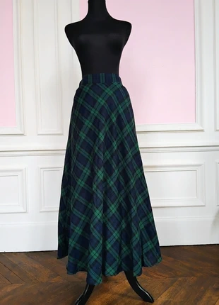 Jupe longue tartan vert & bleu, esprit bohème, coupe fluide, Taille S, brand: sansnom., condition: New with tags, size: S / 36 / 8, €38.00, €40.60 includes Buyer Protection