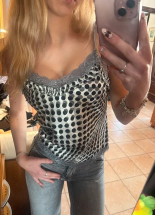 y2k vintage polka dot tank top, marca: Vintage Dressing, estado: Muito bom, tamanho: S / 36 / 8, €5.00, €5.95 inclui Proteção do Comprador