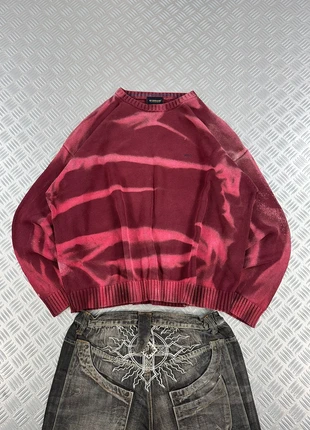 Y2k knitted sweater oversize faded 2000s fire graphic tribal style cyber punk, marque: Vintage Dressing, état: Très bon état, taille: XL, 49,99 €, 53,19 € Protection acheteurs incluse