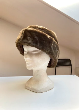 Vintage colbacco leather ushanka brown beige black, marca: Vintage Dressing, estado: Muito bom, tamanho: Tamanho único, €25.00, €26.95 inclui Proteção do Comprador