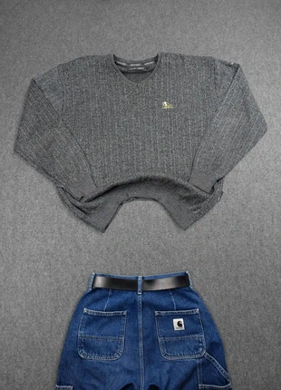 Pull Fin à Col V Vintage 80s en Maille Chiné Gris à Logo Brodé "Golf Club" 55% Coton (S), marque: Galvin Green, état: Bon état, taille: S, 14,00 €, 15,40 € Protection acheteurs (Pro) incluse