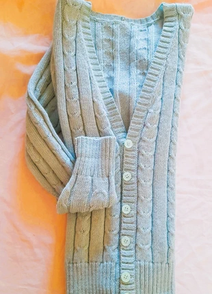 Gilet cardigan côtelé homme tricoté main, marca: Tricoté maison, estado: Muito bom, tamanho: L, €15.00, €16.45 inclui Proteção do Comprador