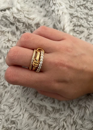 bague à trois anneaux argenté et doré inoxydable, marke: Boutique Bohéme, zustand: Neu, größe: 54.3 mm / 17.3 mm Ø, 10,00 €, 11,20 € inklusive Vinted-Käuferschutz