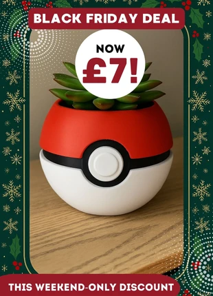 Poké Ball Succulent Planter – 3D Printed Pokémon Desk Decor, brand: NO LABEL, condition: Very good, £8.00, £9.10 includes Buyer Protection Pro