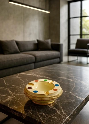 🎨 Cendrier vintage italien “Florentine Italy” en céramique – décor à pois multicolores et dorures, brand: Florentine, condition: Good, €34.50, €36.93 includes Buyer Protection