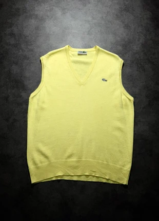 Pull Lacoste Vintage sans manches jaune col V - Logo brodé - 100% coton - Taille M, merk: Lacoste, staat: Heel goed, maat: M, € 24,99, € 26,94 inclusief Kopersbescherming Pro