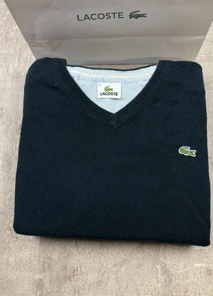 Pull col V lacoste unies noir logo brodé taille M homme / KZ018, marca: Lacoste, estado: Muito bom, tamanho: M, €34.90, €37.35 inclui Proteção do Comprador