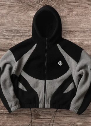 Veste polaire noir/gris zippé style techwear, brand: y2k, condition: New without tags, size: M, €64.99, €68.94 includes Buyer Protection