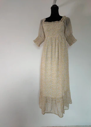 💎Robe longue fluide à smocks taille 36/38 imprimé floral jaune💎, brand: Boutique indépendante, condition: New without tags, size: M / 38 / 10, €14.00, €15.40 includes Buyer Protection