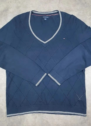 Pull bleu marine col v losange et liseré blanc Marque Tommy Hilfiger Femme Taille L, marke: Tommy Hilfiger, zustand: Sehr gut, größe: L / 40 / 12, 14,00 €, 15,40 € beinhaltet Vinted-Käuferschutz Pro