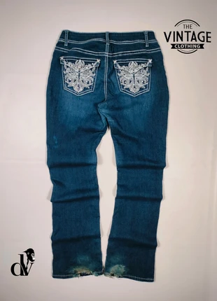 APT.9 Bootcut Jeans Women Y2K Style Vintage Denim Embroidered Pearl Pockets Limited Edition, marque: Vintage Dressing, état: Bon état, taille: M / 38 / 10, 9,50 €, 10,68 € Protection acheteurs incluse