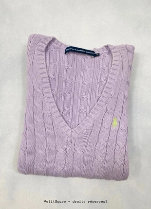 Pull Tressé Ralph Lauren Lila col en V Torsadé Pull over - Taille M #1524, marca: Ralph Lauren, estado: Muy bueno, tamaño: M / 38 / 10, 49,00 €, 52,15 € Protección al comprador Pro incluida