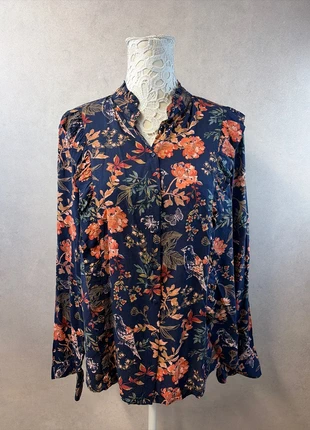 Blouse fleurie bleu marine fluide et élégante – Promod – Taille M H1, merk: Promod, staat: Heel goed, maat: M / 38 / 10, € 9,00, € 10,15 inclusief Kopersbescherming Pro