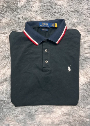 Ralph Lauren Polo Tricolore custom slim fit - Taille M - Marine #TJR038, merk: Ralph Lauren, staat: Heel goed, maat: M, € 44,90, € 47,85 inclusief Kopersbescherming