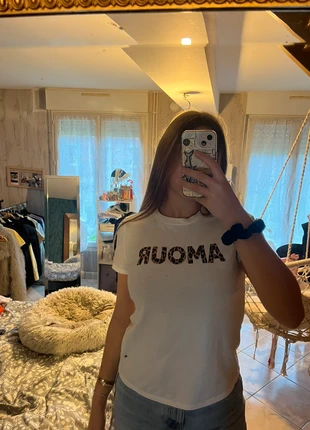 t-shirt léopard« amour », brand: Kiabi, condition: Very good, size: S / 36 / 8, €6.00, €7.00 includes Buyer Protection