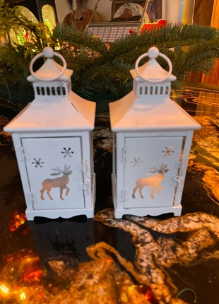 2 x Kerst Lantaarns, 22 cm hoog, staat: Heel goed, € 5,00, € 5,95 inclusief Kopersbescherming