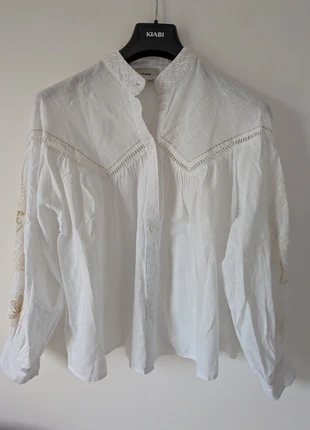 Blouse blanche brodée et sequins T M/L, brand: Shoeby, condition: Very good, size: M / 38 / 10, €28.00, €30.10 includes Buyer Protection