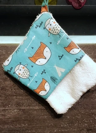 Gant débarbouillette bébé - motifs renards, brand: Boutique indépendante, condition: New with tags, €4.00, €4.90 includes Buyer Protection