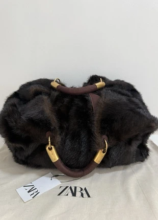 Zara brown maxi faux fur bag, brand: Zara, condition: New with tags, £110.00, £116.20 includes Buyer Protection
