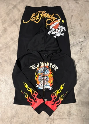 Ensemble Ed Hardy noir survêtement jogging sweat à capuche zip printed ladies y2k coton noir SE2-8, brand: Ed Hardy, condition: Very good, size: L / 40 / 12, €59.90, €63.60 includes Buyer Protection