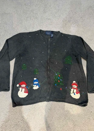 Christmas sweater snowman Noël pull zip cardigan, marque: Vintage Dressing, état: Très bon état, taille: XL / 42 / 14, 25,00 €, 26,95 € Protection acheteurs incluse