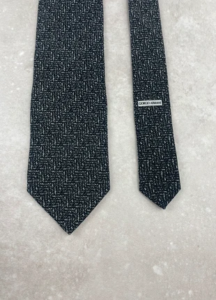 Noeud de Cravate Giorgio Armani 100% Soie Made in Italy Noir à Motif Blanc, brand: Giorgio Armani, condizioni: Ottime, €15.00, €16.45 include la Protezione acquisti